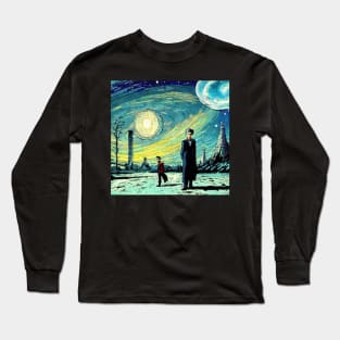 Doctor in Van Gogh Starry Night Scenery Long Sleeve T-Shirt